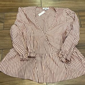 Madewell Striped Peplum Top
